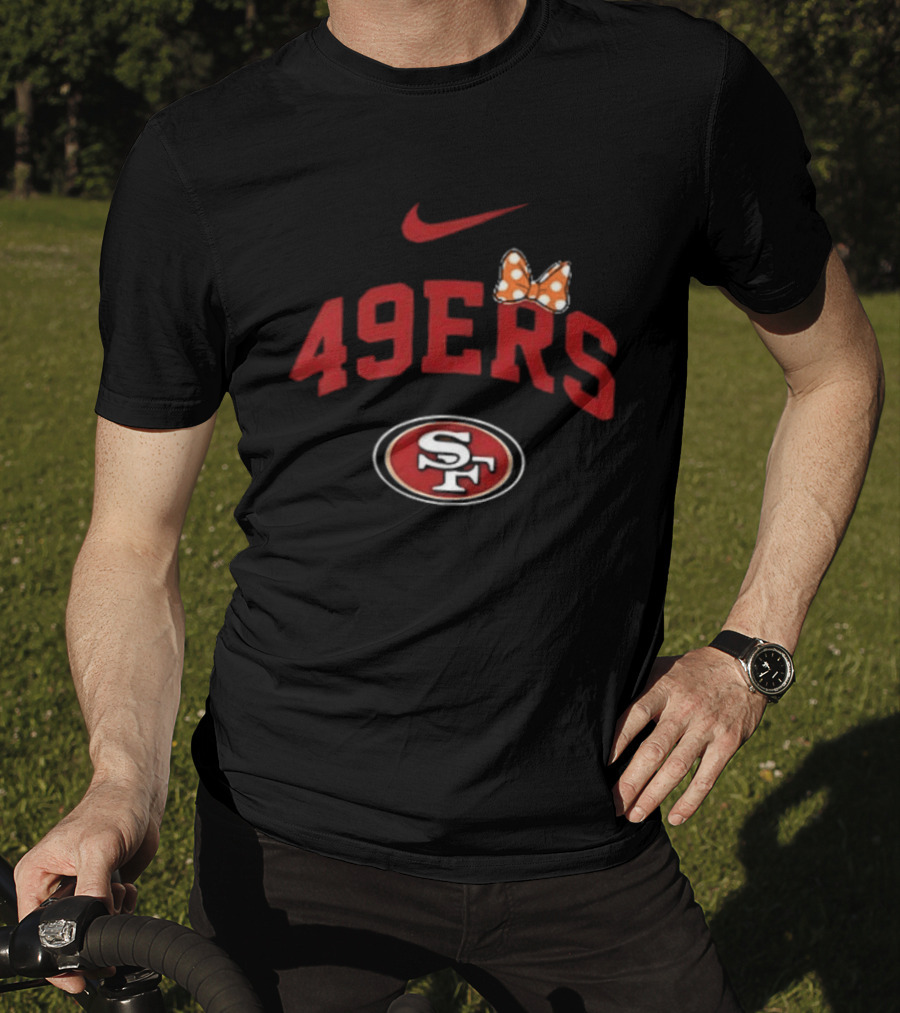 Nike San Francisco 49ers Fa Boo Lous Boos SF Football Bow Halloween T-Shirt