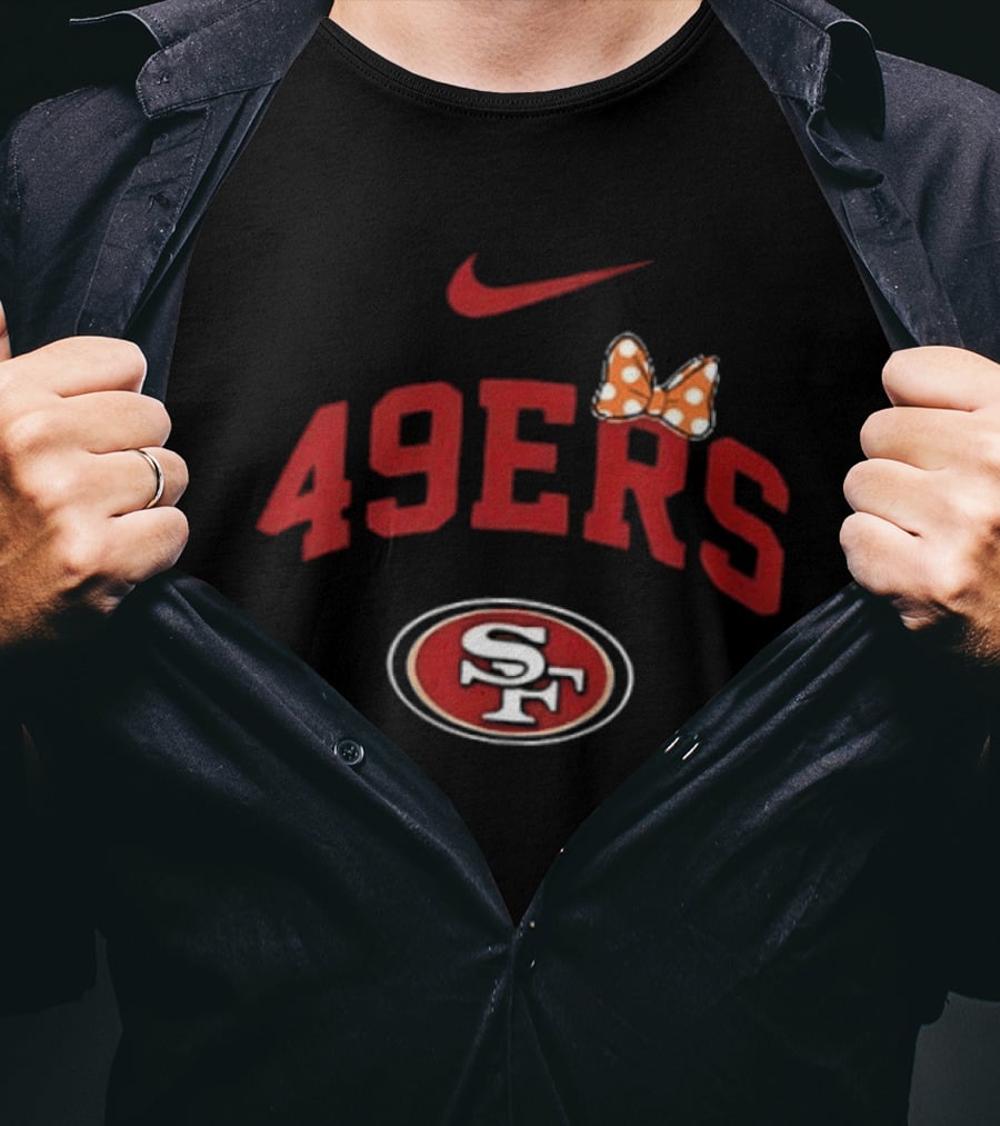 Nike San Francisco 49ers Fa Boo Lous Boos SF Football Bow Halloween T-Shirt