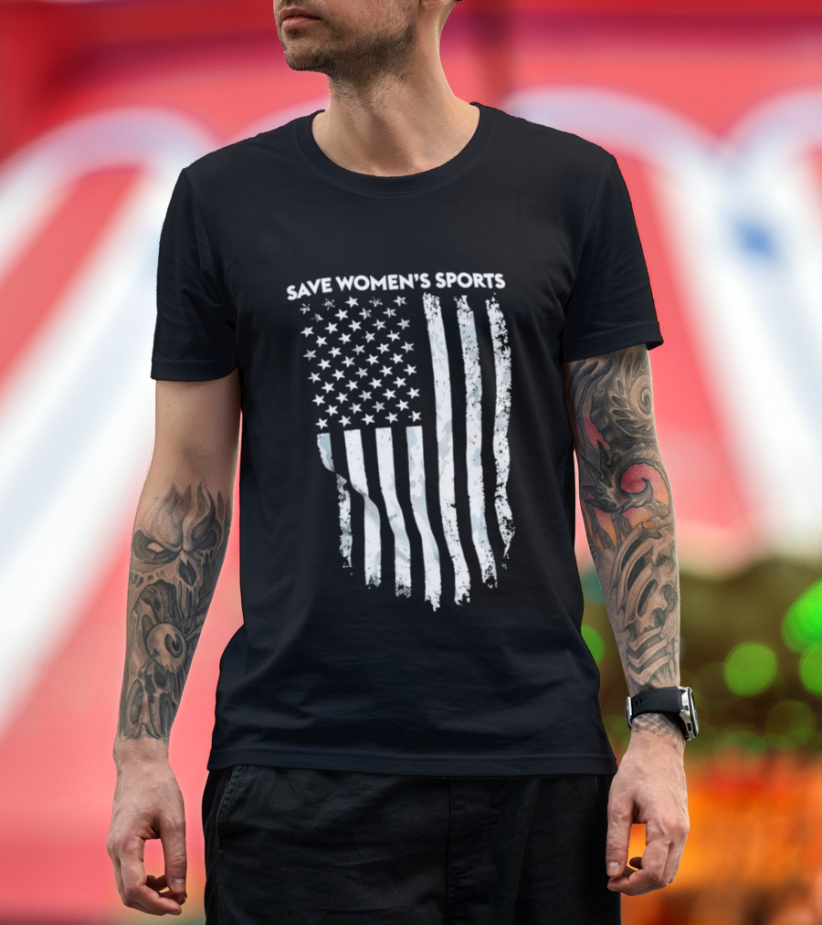 Save Women's Sports American Flag Stars And Stripes T-Shirt