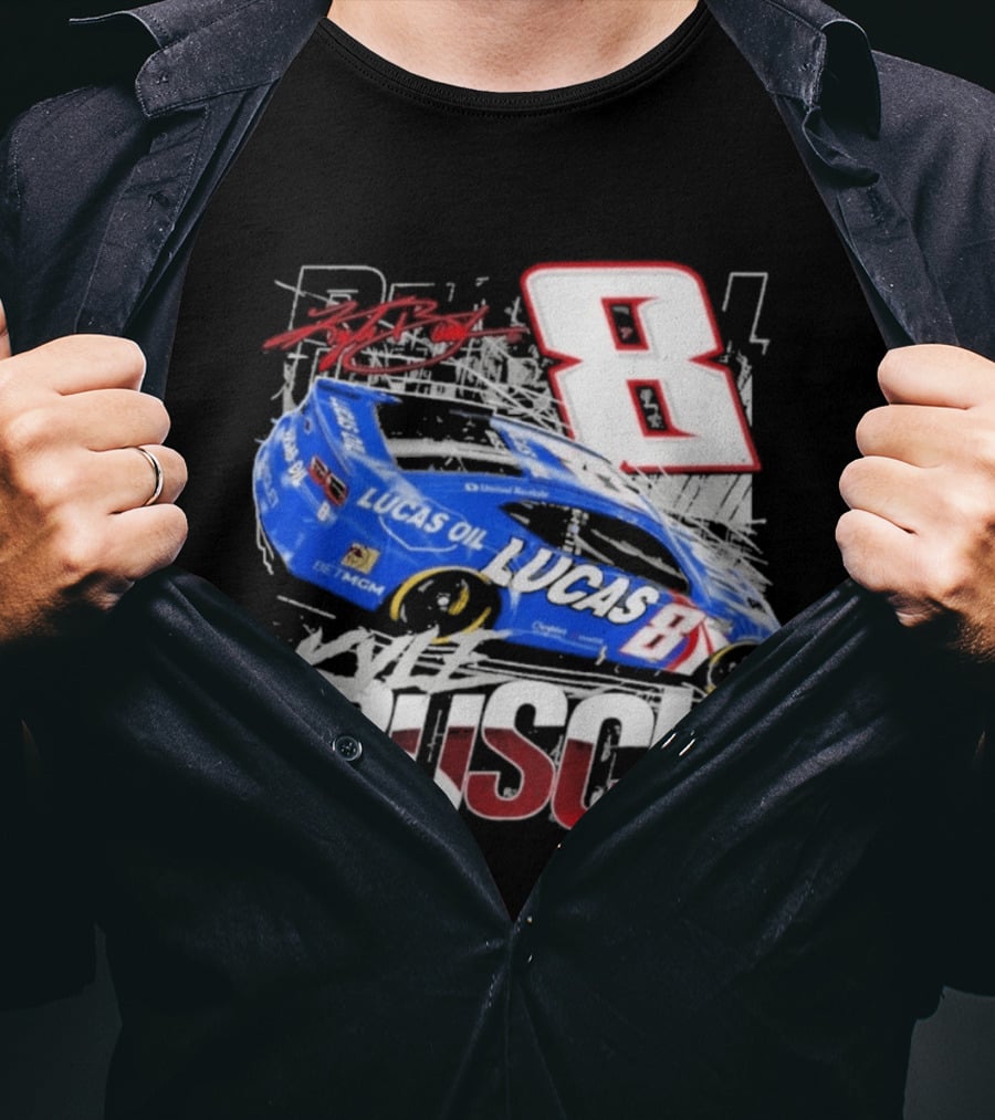 Kyle Busch Lucas Oil #8 Racing Car Red 2 Spot T-Shirt
