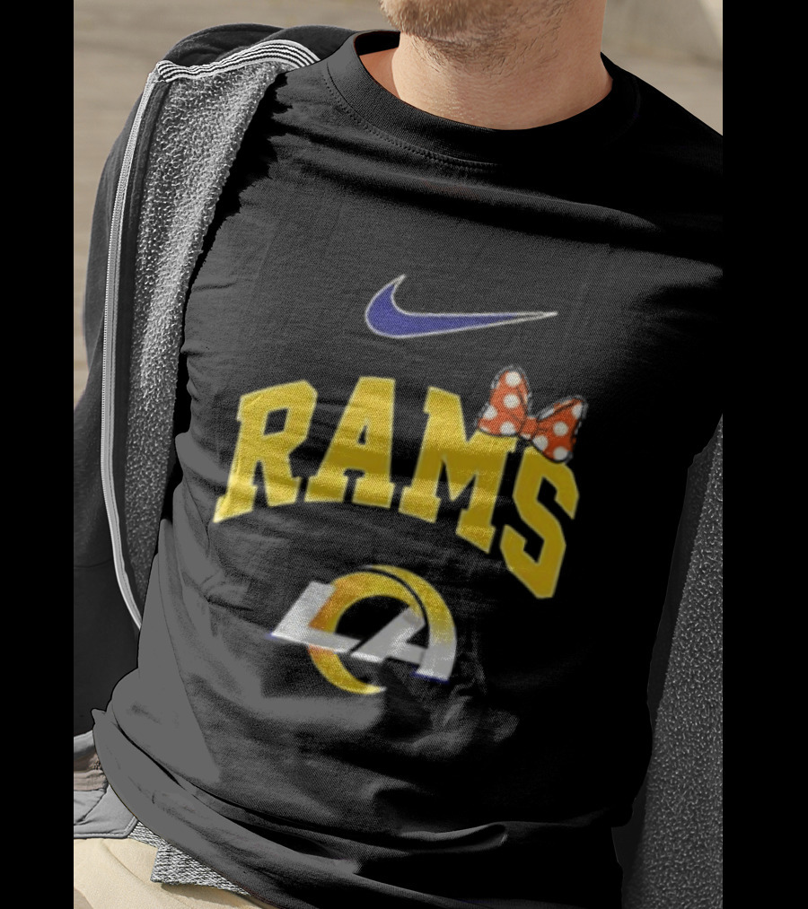 Los Angeles Rams Boo To You Fa Boo Lous Rugby Nike LA Bow T-Shirt