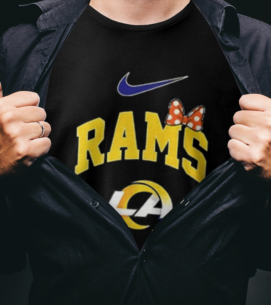 Los Angeles Rams Boo To You Fa Boo Lous Rugby Nike LA Bow T-Shirt