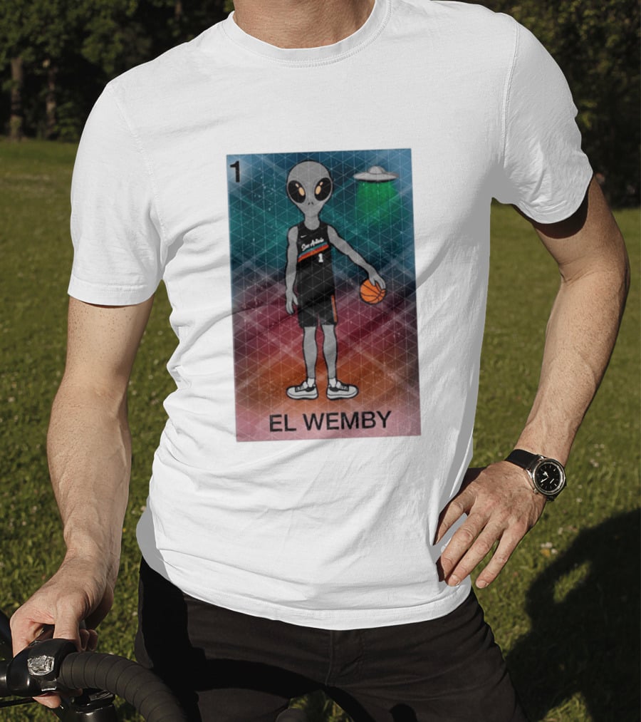 El Wemby Lotería Card Alien Victor Wembanyama San Antonio Spurs Basketball NBA 2026 T-Shirt