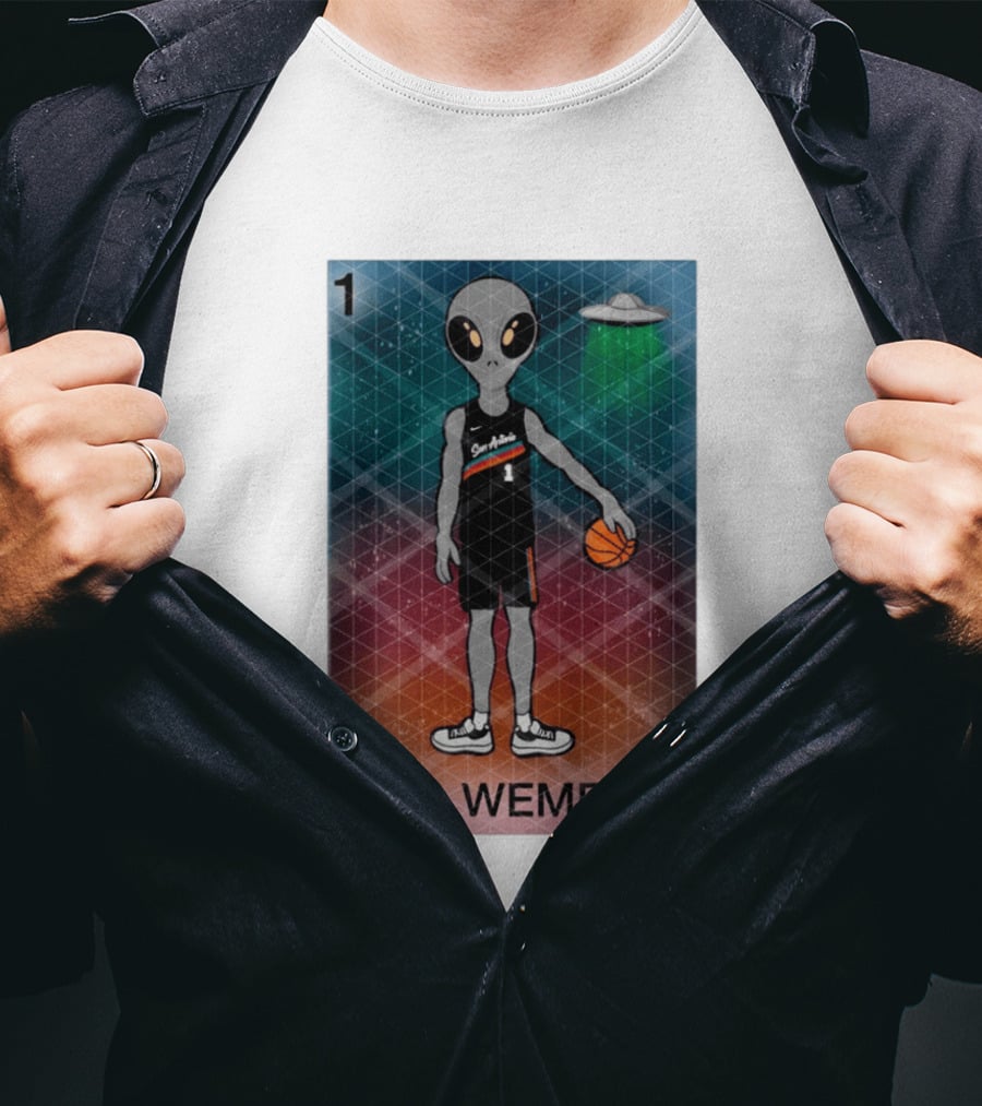 El Wemby Lotería Card Alien Victor Wembanyama San Antonio Spurs Basketball NBA 2026 T-Shirt
