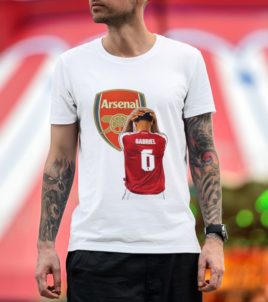 Gabriel Magalhaes Arsenal Jersey Number 6 Premier League T-Shirt