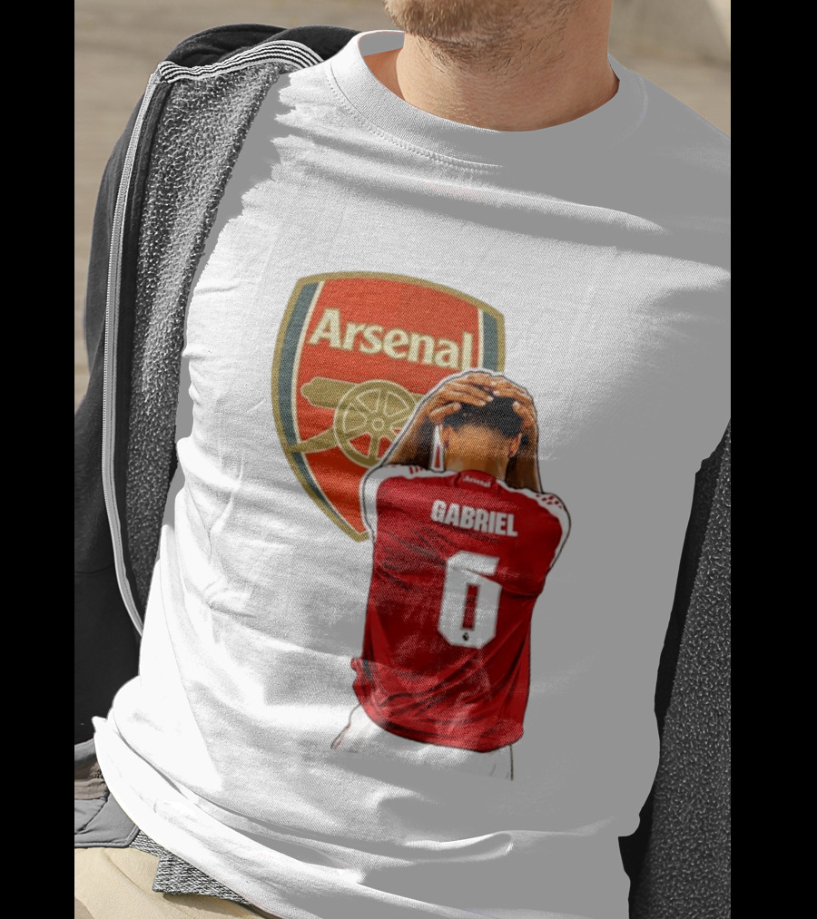 Gabriel Magalhaes Arsenal Jersey Number 6 Premier League T-Shirt