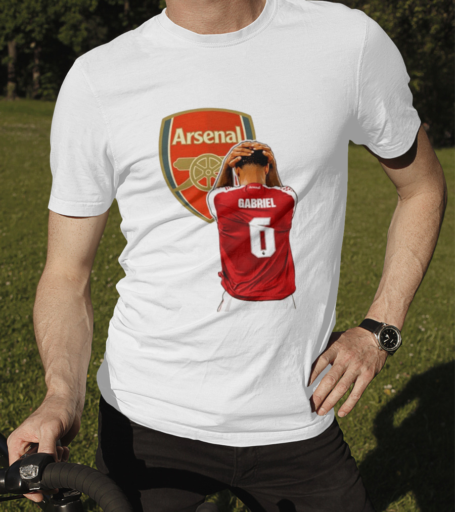 Gabriel Magalhaes Arsenal Jersey Number 6 Premier League T-Shirt