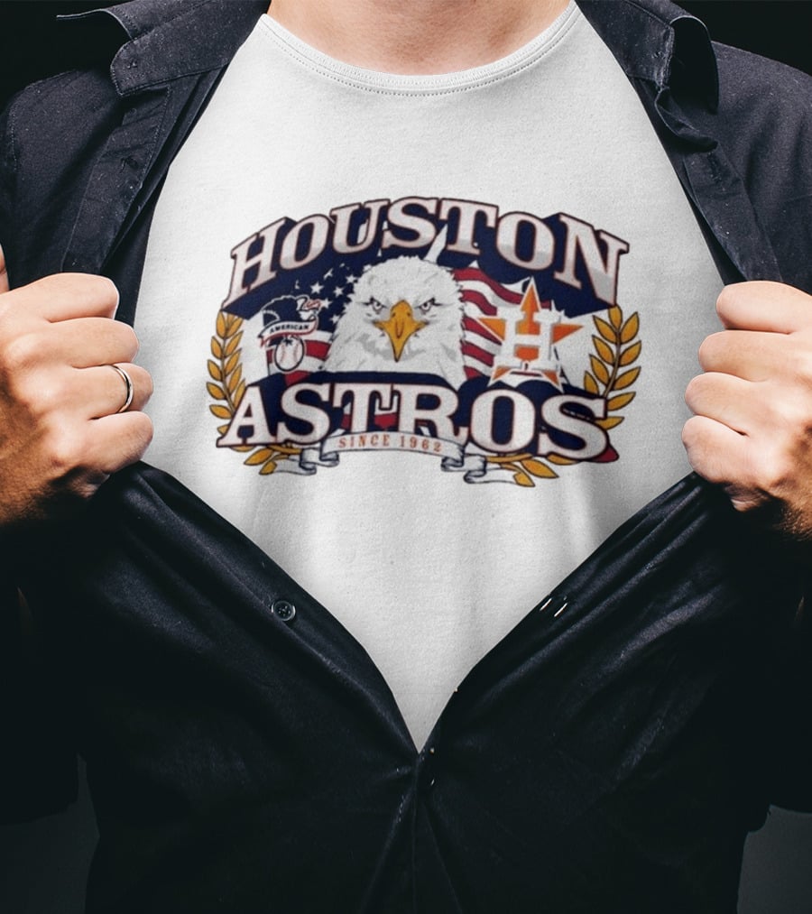Houston Astros Americana Eagle Since 1962 Patriotic Baseball Fan Gear T-Shirt