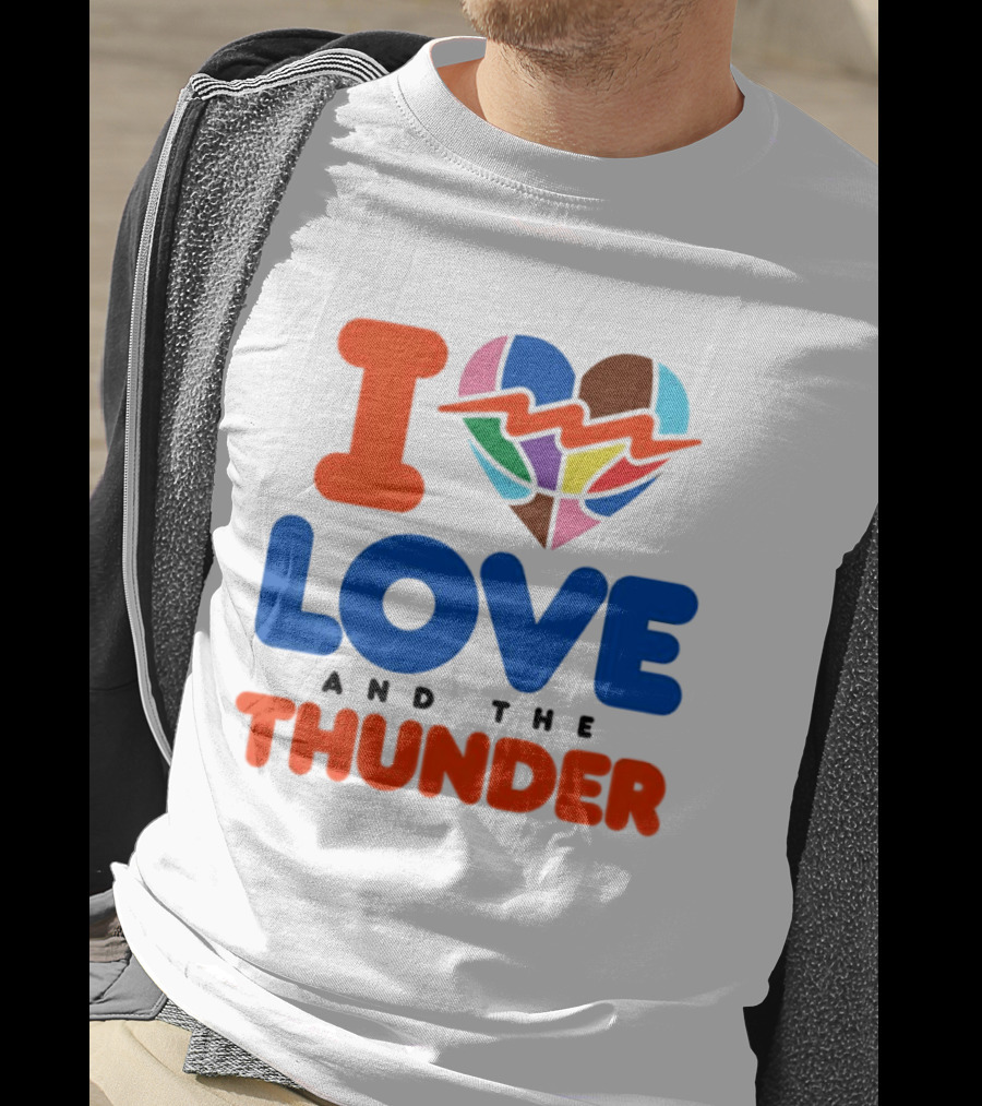 I Love Thunder Heart Color Block T-Shirt