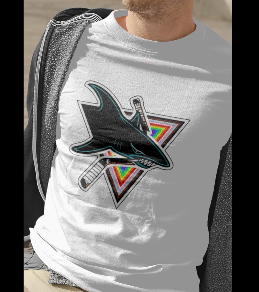 San Jose Sharks Pride NHL Rainbow Ice Hockey Team T-Shirt