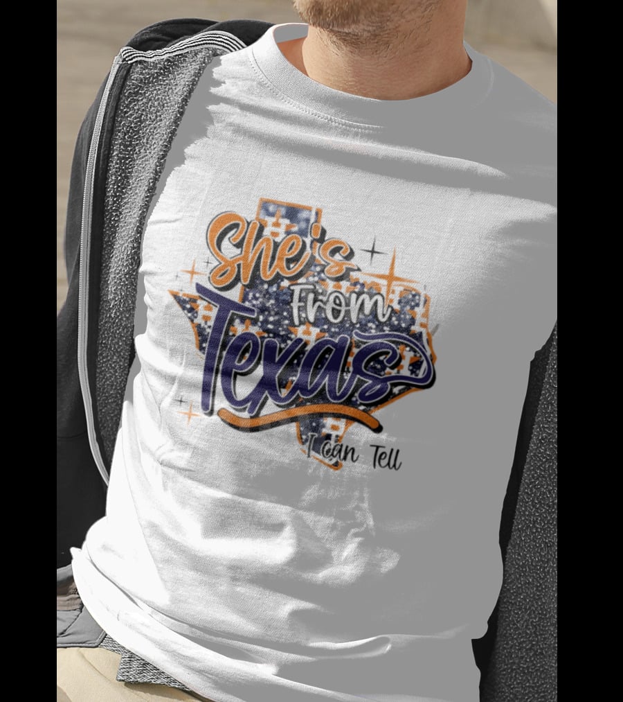 She's From Texas I Can Tell Map 2026 T-Shirt