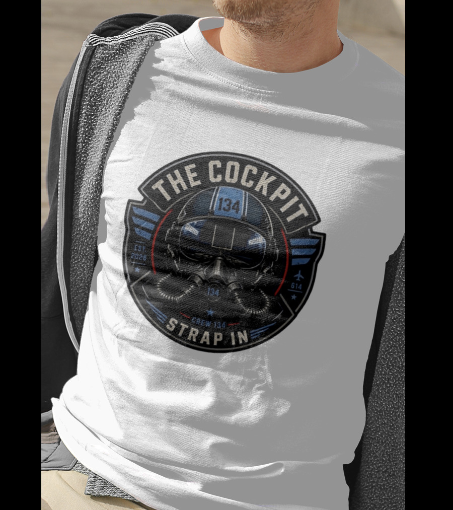 The Cockpit Strap In Crew 134 Football Helmet Est 2026 134 614 T-Shirt