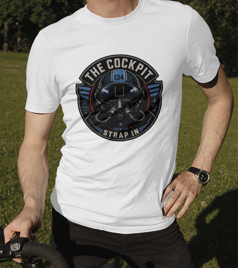 The Cockpit Strap In Crew 134 Football Helmet Est 2026 134 614 T-Shirt