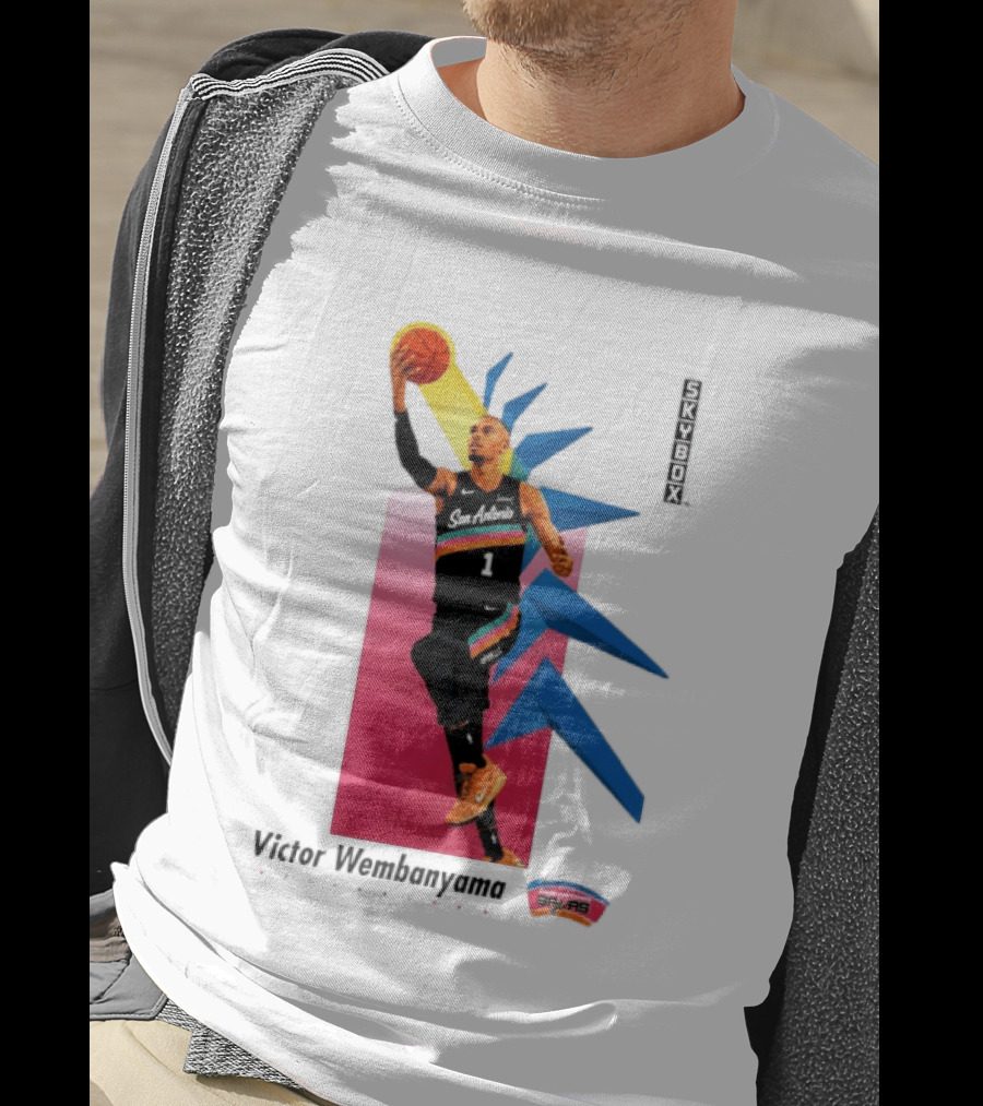 Victor Wembanyama San Antonio Spurs Basketball NBA Skybox 90s Retro Dunking Action T-Shirt