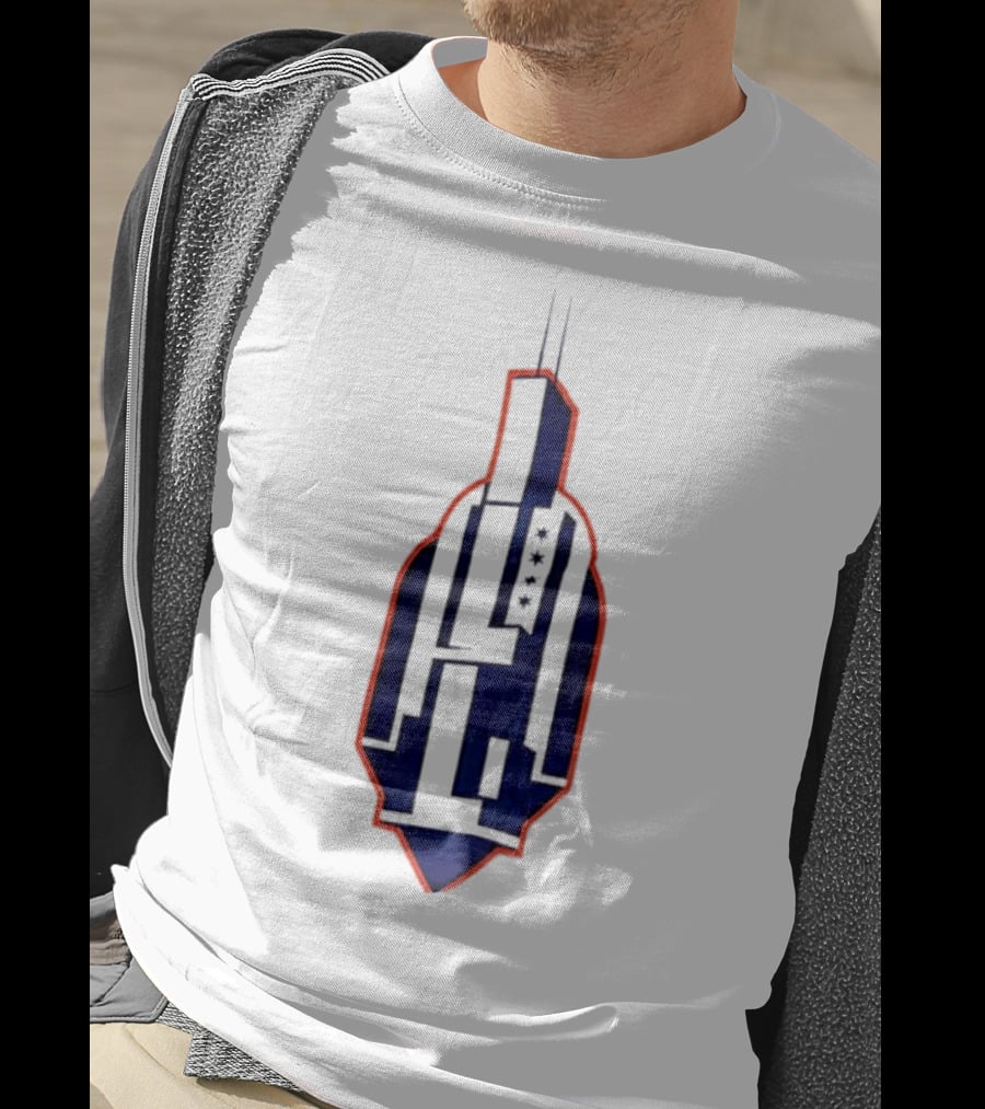 Chicago Skyline Willis Tower Symbol With Flag Stars T-Shirt