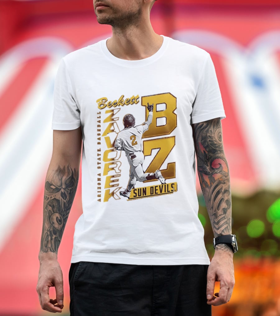 Beckett Zavorke Arizona State Baseball Sun Devils BZ Number 2 T-Shirt