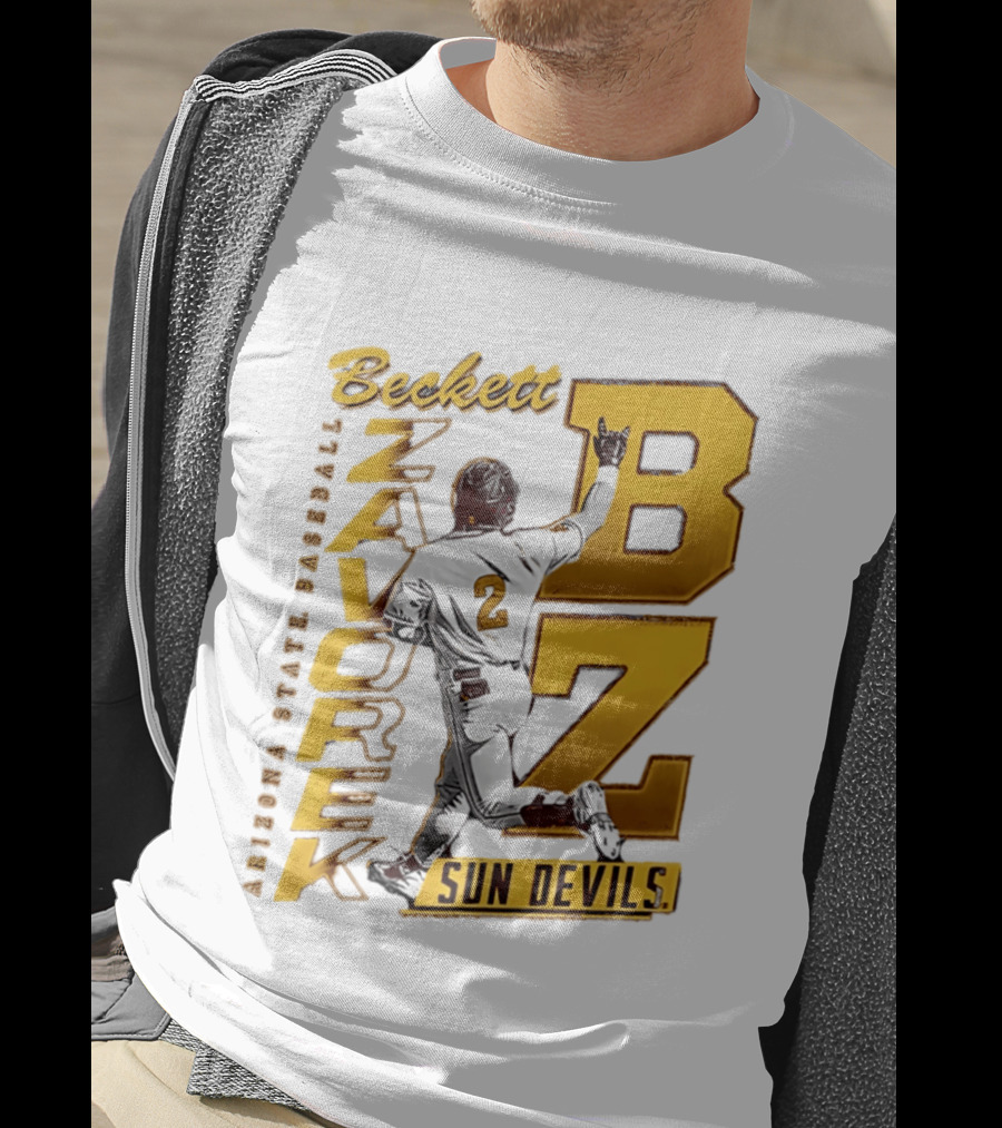 Beckett Zavorke Arizona State Baseball Sun Devils BZ Number 2 T-Shirt