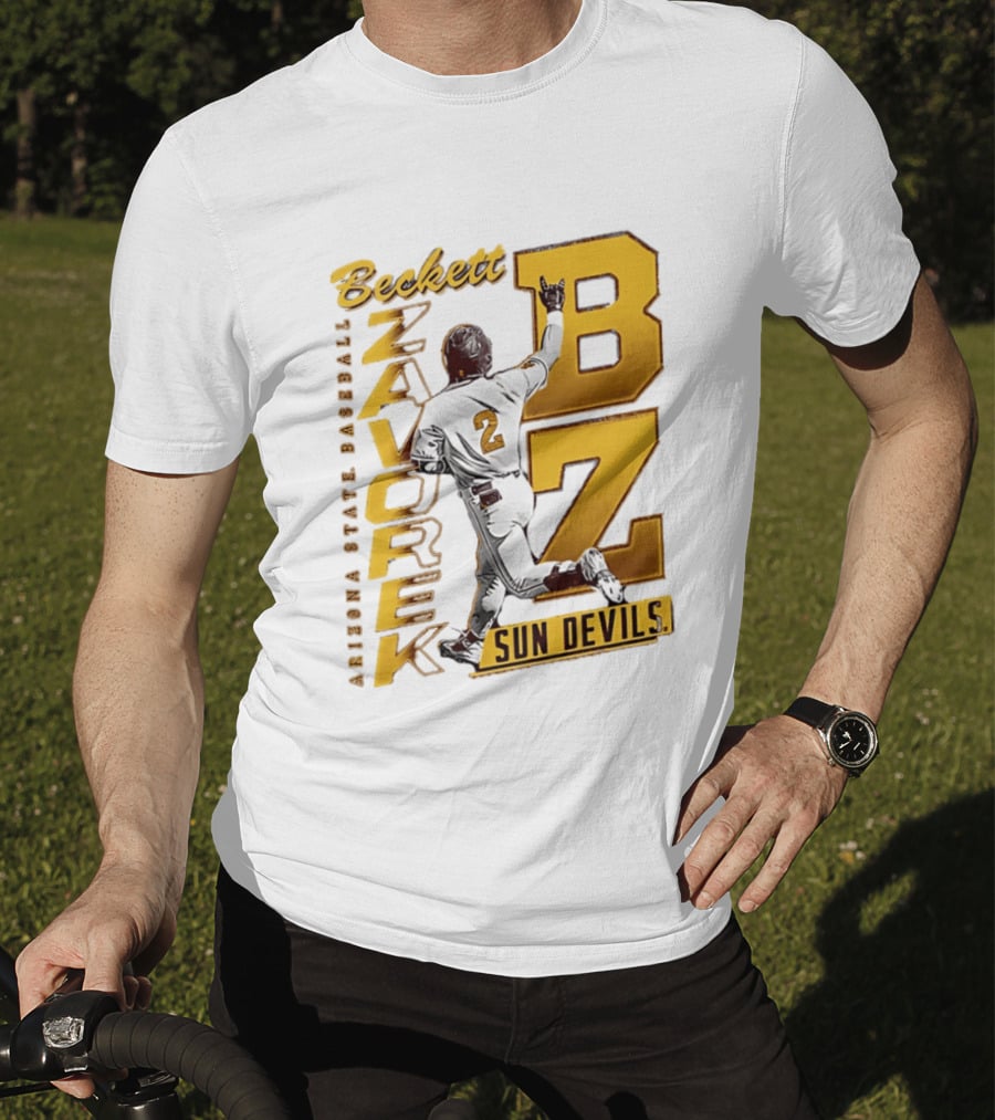 Beckett Zavorke Arizona State Baseball Sun Devils BZ Number 2 T-Shirt