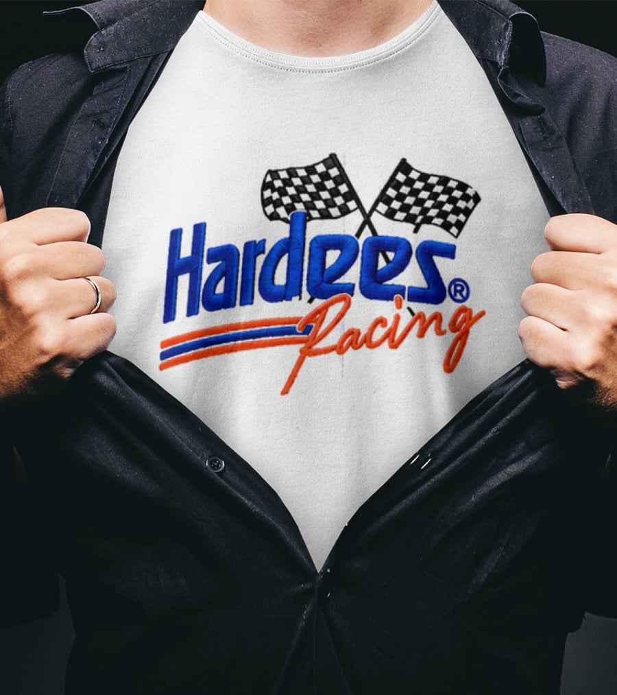 Bubba Wallace Hardee's Racing Hat Checkered Flags T-Shirt