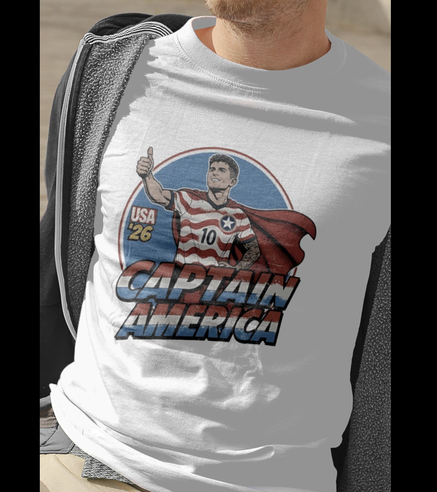 USA '26 Christian Pulisic Captain America Thumbs Up T-Shirt