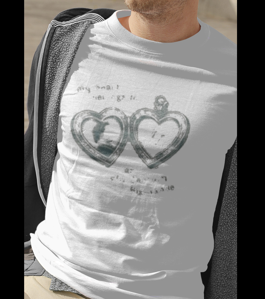 Outlander My Heart Belongs To An 18th Century Highlander Double Heart Map T-Shirt