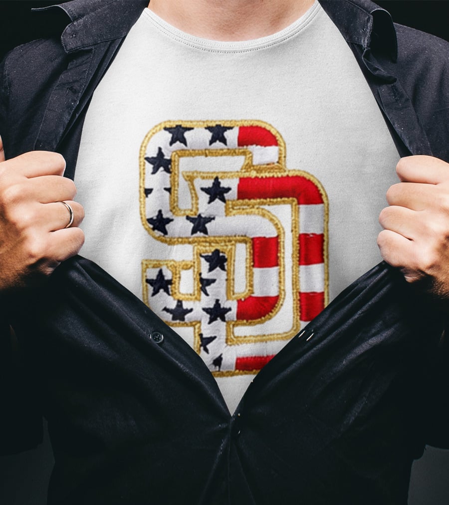 San Diego Padres America 250 Stars And Stripes SD Baseball Cap T-Shirt