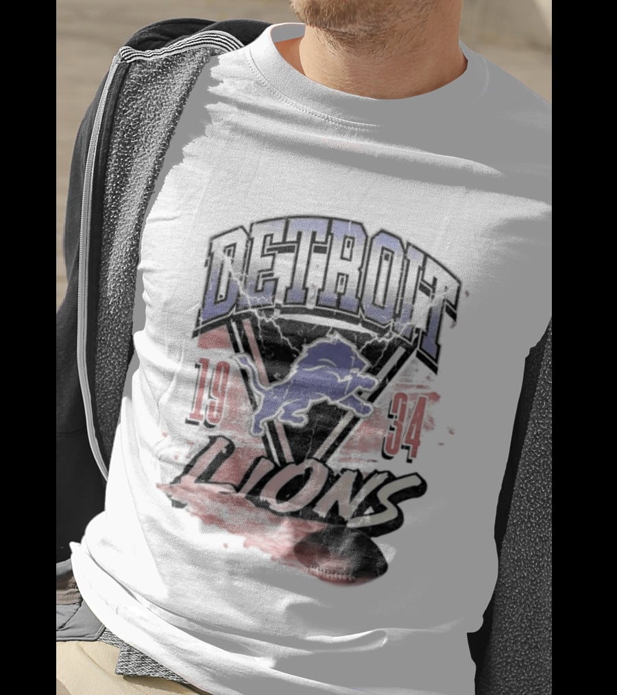 Detroit Lions 19 34 Vintage Style Iconic Team T-Shirt