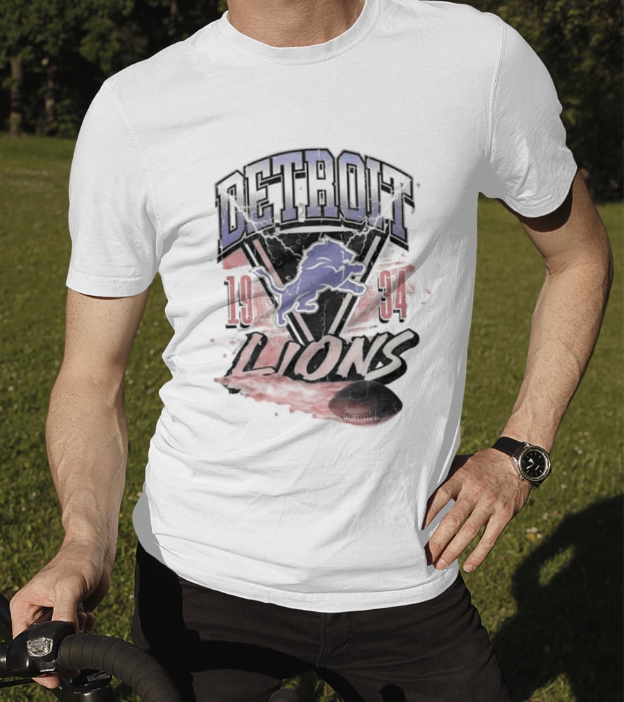 Detroit Lions 19 34 Vintage Style Iconic Team T-Shirt