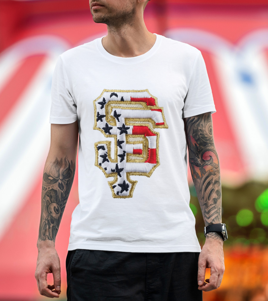 SF Giants Stars And Stripes USA 250 Hat T-Shirt
