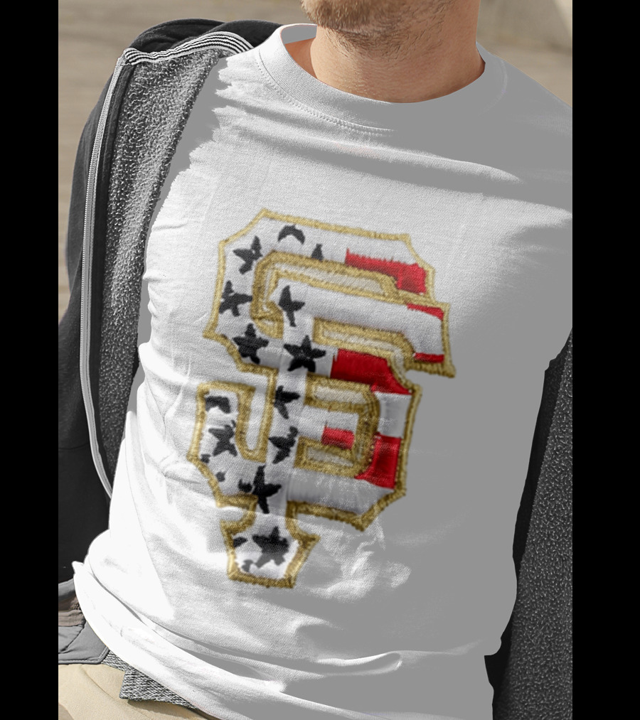 SF Giants Stars And Stripes USA 250 Hat T-Shirt