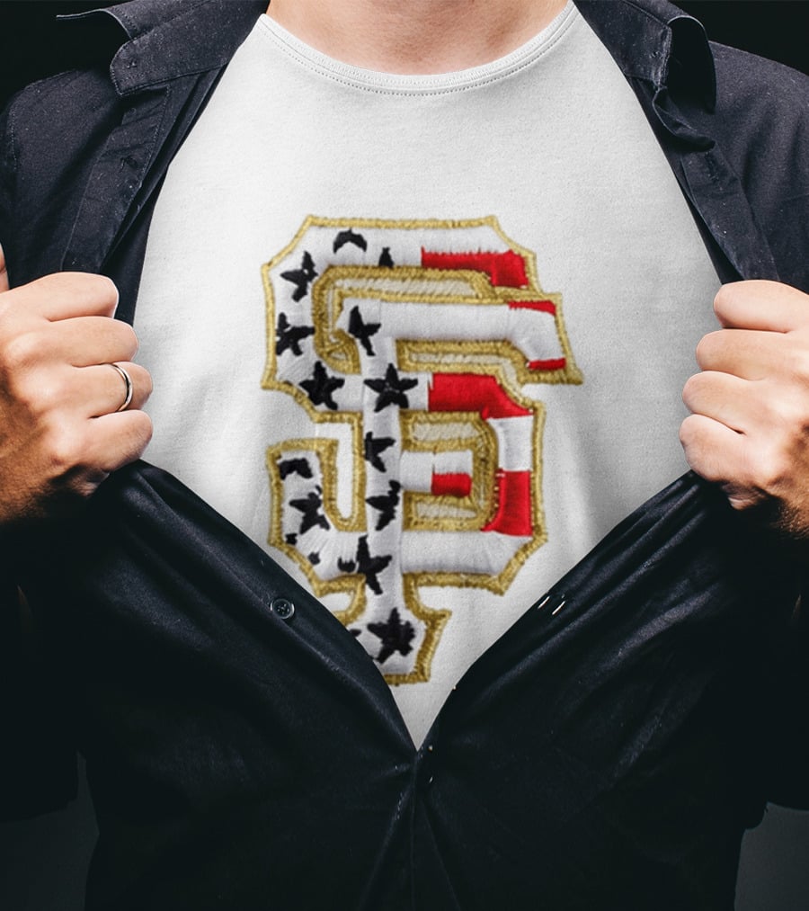 SF Giants Stars And Stripes USA 250 Hat T-Shirt