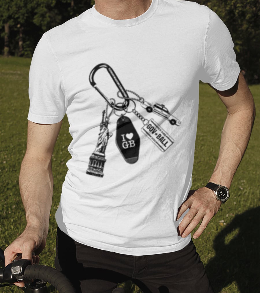 Governors Ball Music Festival 2023 Keychain Lineup Essentials T-Shirt