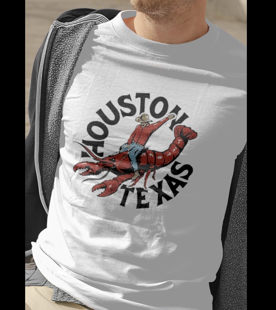 Houston Texas Crawfish Cowboy Riding Effigy T-Shirt
