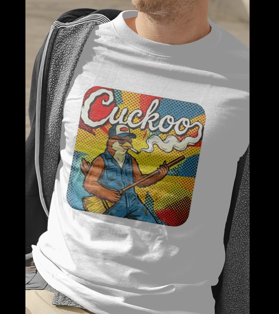 Cuckoo Smoking Bird In Sunglasses Retro Pop T-Shirt