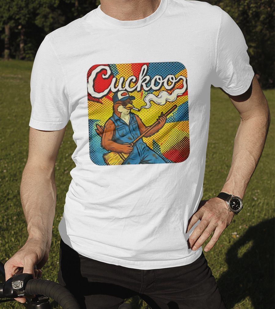 Cuckoo Smoking Bird In Sunglasses Retro Pop T-Shirt