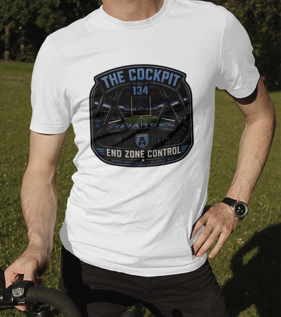 The Cockpit Sec 134 Aviators End Zone Control Historic Crew Stadium Columbus Ohio T-Shirt