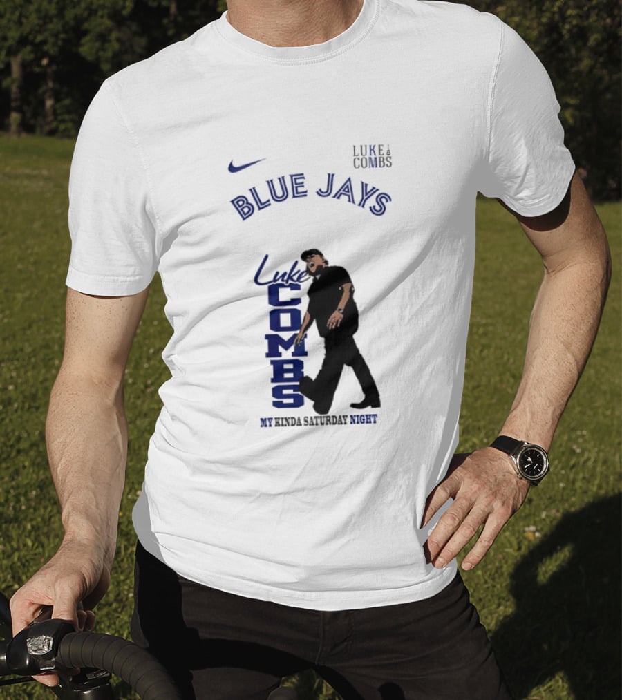 Luke Combs Blue Jays Nike My Kinda Saturday Night T-Shirt