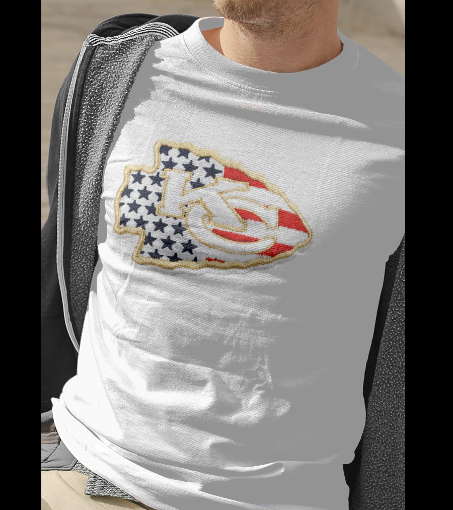 USA 250 Chiefs Stars And Stripes KC Patch T-Shirt