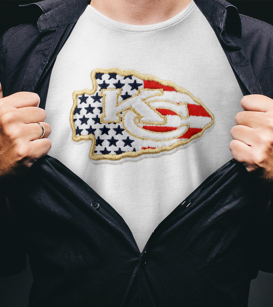 USA 250 Chiefs Stars And Stripes KC Patch T-Shirt
