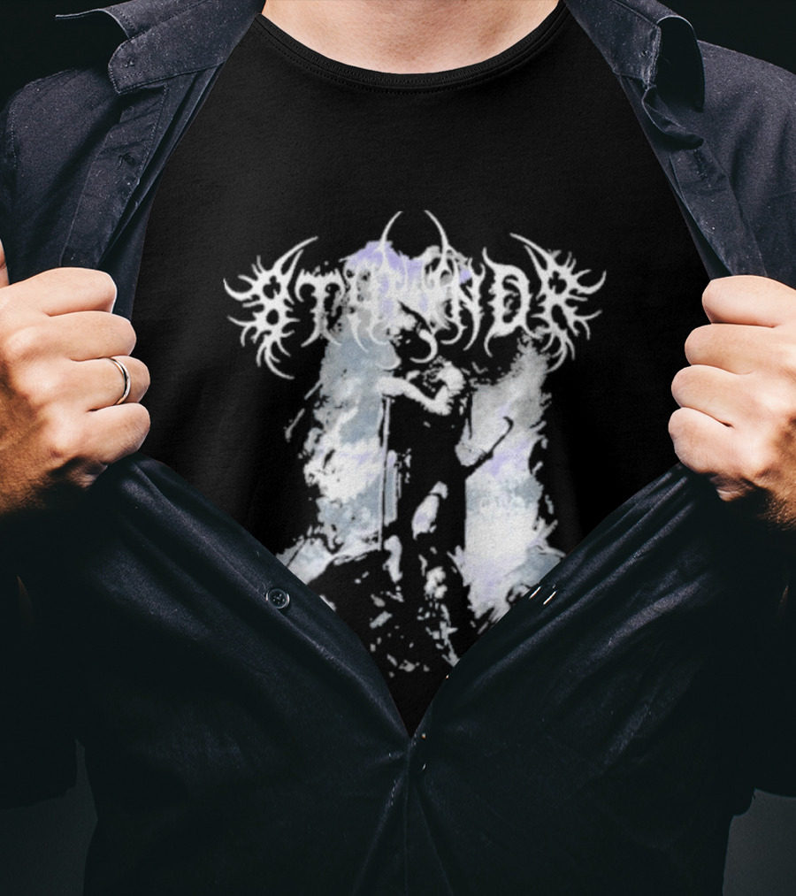 8Thwndr Hellfire Gothic Aesthetic Demon Artistry Ethereal Demon Wings T-Shirt