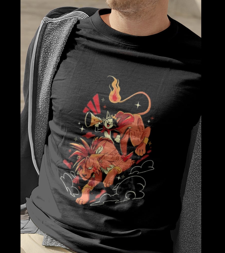 Cait Sith Red XIII Fantasy Adventure Duo Red Rider T-Shirt