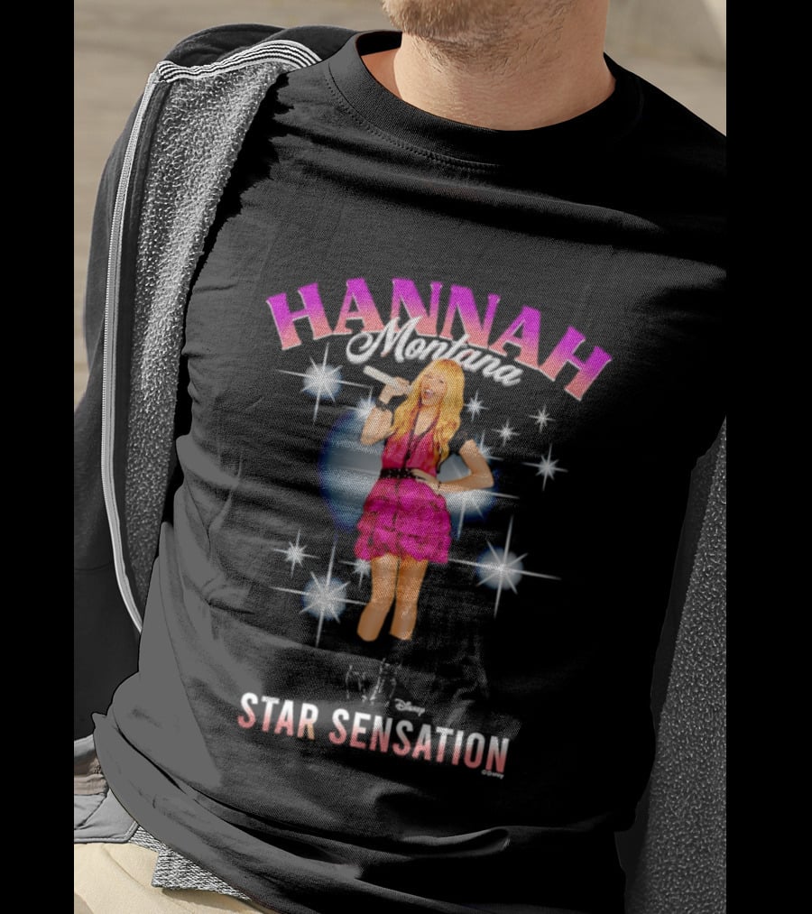 Hannah Montana Star Sensation Pink Glam Microphone Pop T-Shirt