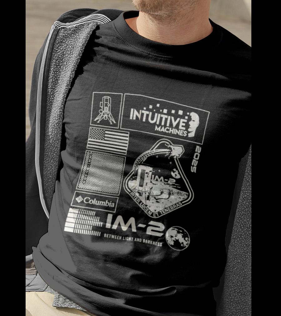 Intuitive Machines IM 2 Mission Lunar Lander Space Exploration 2025 Lunar Light And Darkness T-Shirt