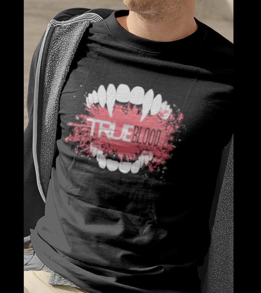 True Blood Vampire Fangs Bite Splatter T-Shirt