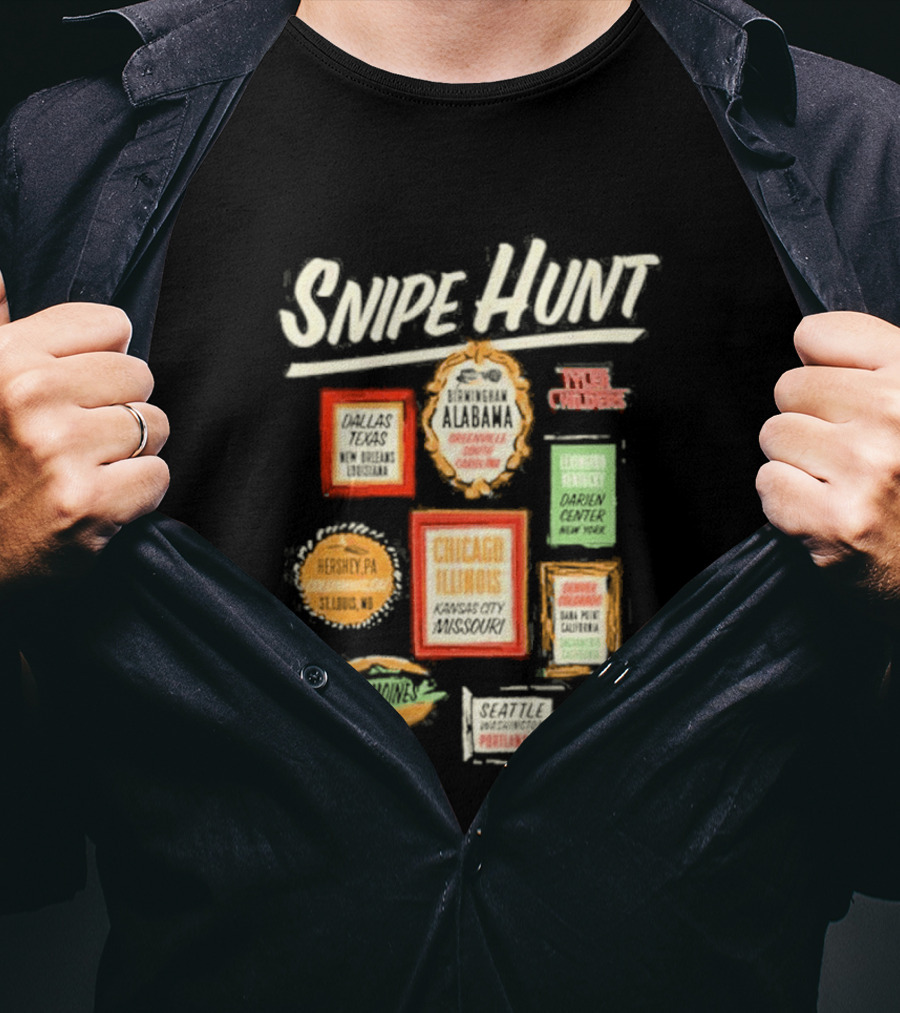 Snipe Hunt Tyler Childers Frames 2026 Tour Chicago Illinois Cincinnati Ohio Portland Maine T-Shirt