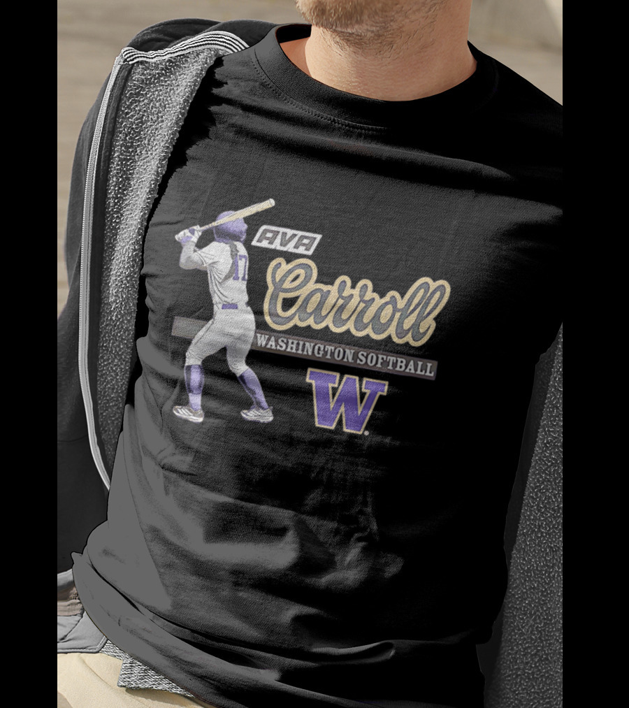 Ava Carroll Washington Softball Huskies W Logo 90s T-Shirt
