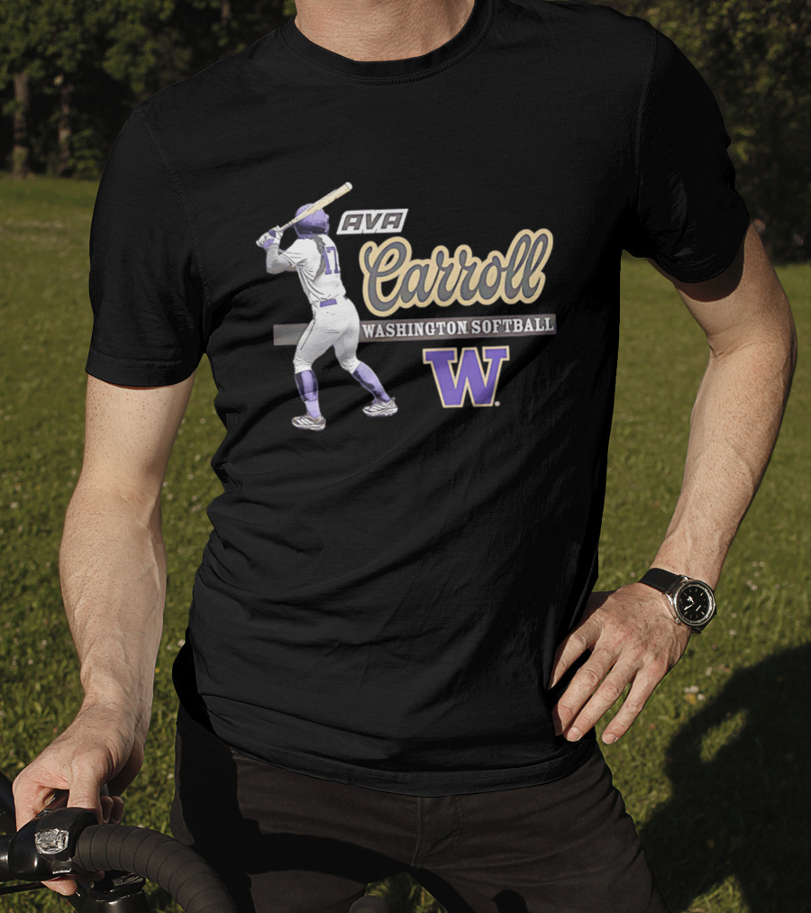 Ava Carroll Washington Softball Huskies W Logo 90s T-Shirt
