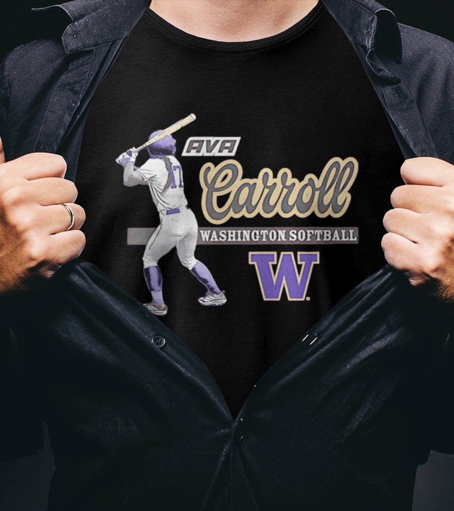 Ava Carroll Washington Softball Huskies W Logo 90s T-Shirt