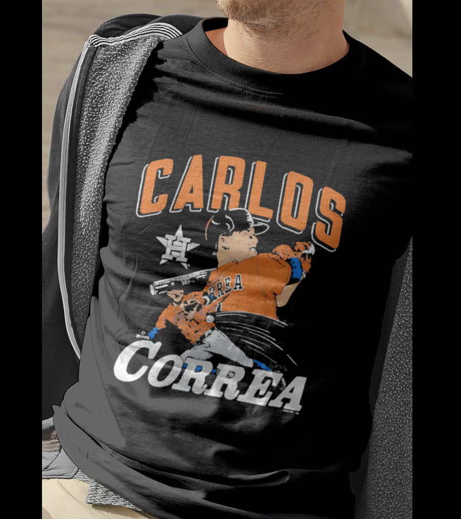 Carlos Correa Astros Caricature Tri Blend T-Shirt