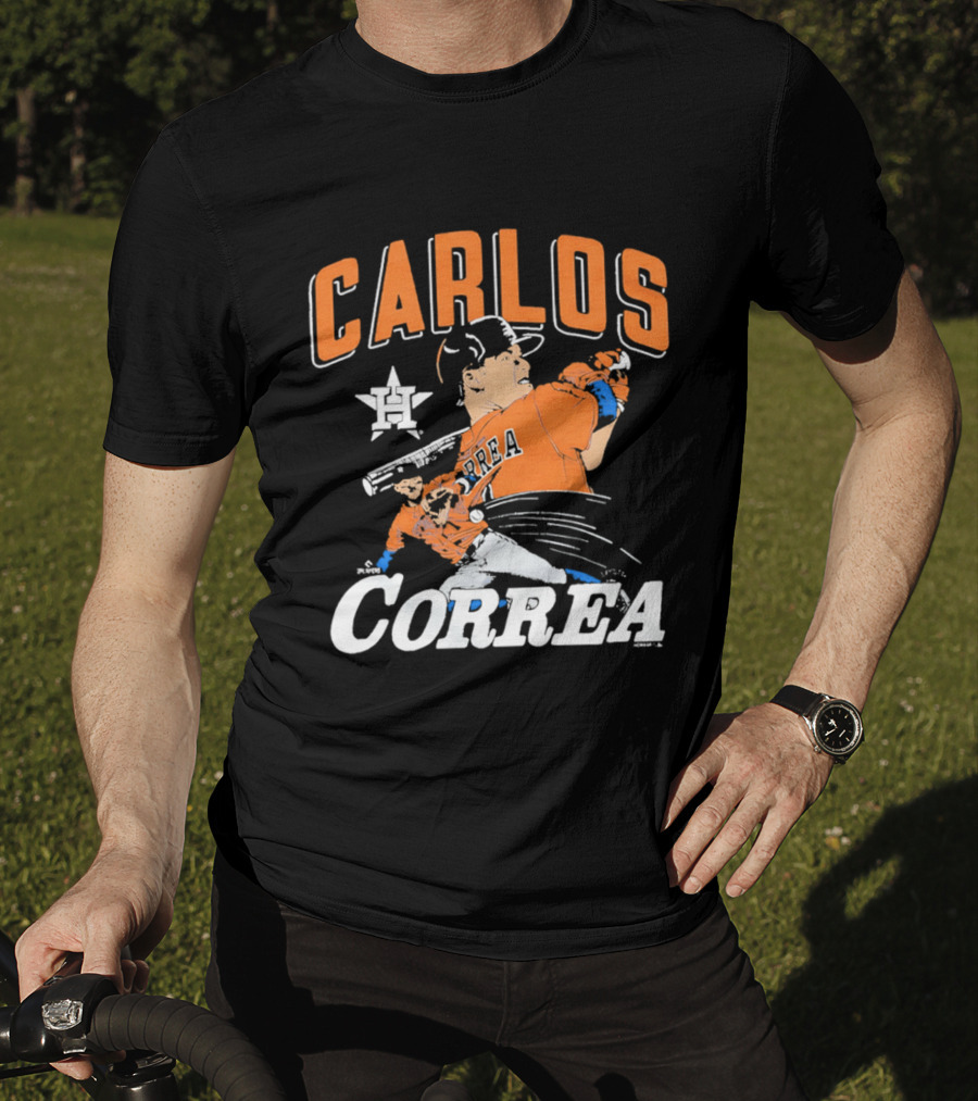 Carlos Correa Astros Caricature Tri Blend T-Shirt